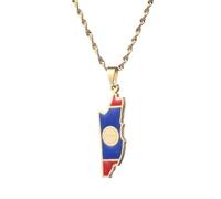 Générique For Belize Stainless Steel Map Pendant Necklaces Map Jewelry Gold Color for Bridal Women Man Party Gifts Earrings Sets Jewelry (Model 5)