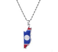 Générique For Belize Stainless Steel Map Pendant Necklaces Map Jewelry Gold Color for Bridal Women Man Party Gifts Earrings Sets Jewelry (Model 6)