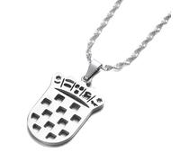 Générique For Croatia Flag Pendant Necklaces for Women Men National Symbol Jewelry Stainless Steel Ethnic Necklace (Model 1)