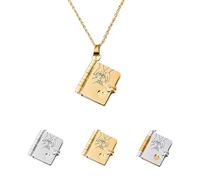 Générique For Daughter - My Incredible Daughter Book Necklace, Adjustable Silver Book, Openable Multi Layer (A)