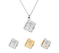 Générique For Daughter - My Incredible Daughter Book Necklace, Adjustable Silver Book, Openable Multi Layer (B)