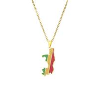 Générique For Democratic Republic of The Congo Stainless Steel Map Pendant Necklaces Map Jewelry Gold Color Items for Bridal Women Man Party Gifts Earrings Sets Round Ball Jewelry (Model 3)