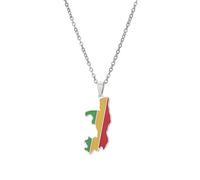 Générique For Democratic Republic of The Congo Stainless Steel Map Pendant Necklaces Map Jewelry Gold Color Items for Bridal Women Man Party Gifts Earrings Sets Round Ball Jewelry (Model 4)