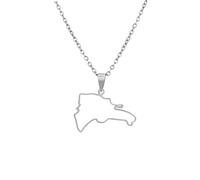 Générique For Dominican Republic Stainless Steel Map Pendant Necklaces Map Jewelry Gold Color Items for Bridal Women Man Party Gifts Earrings Sets Round Ball Jewelry (Model 8)