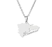 Générique For Dominican Republic Stainless Steel Map Pendant Necklaces Map Jewelry Gold Color Items for Bridal Women Man Party Gifts Earrings Sets Round Ball Jewelry (Model 6)