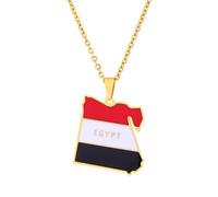 Générique For Egypt Stainless Steel Pendant Necklaces Jewelry Gold Color Items for Bridal Women Man Party Gifts Sets Round Ball Jewelry (Model 3)