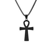 Générique For Egyptian Stainless Steel The Key For Nile Pendant Necklaces Jewelry Gold Color Items Women Man Party Gifts Cross Jewelry (Model 3)
