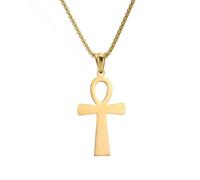 Générique For Egyptian Stainless Steel The Key For Nile Pendant Necklaces Jewelry Gold Color Items Women Man Party Gifts Cross Jewelry (Model 6)