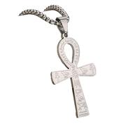 Générique For Egyptian Stainless Steel The Key For Nile Pendant Necklaces Jewelry Gold Color Items Women Man Party Gifts Cross Jewelry (Model 5)