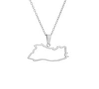 Générique For El Salvador Stainless Steel Map Pendant Necklaces Map Jewelry Gold Color Items for Bridal Women Man Party Gifts Earrings Sets Round Ball Jewelry (Model 4)