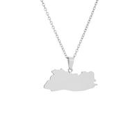 Générique For El Salvador Stainless Steel Map Pendant Necklaces Map Jewelry Gold Color Items for Bridal Women Man Party Gifts Earrings Sets Round Ball Jewelry (Model 2)
