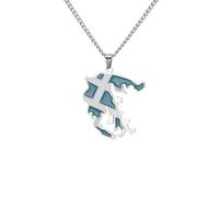 Générique For European and American countries Stainless Steel Map Pendant Necklaces Simplicity Jewelry Gold Color Items for Women Man Party Gifts Earrings Sets Jewelry (Model 94)