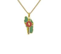 Générique For European and American countries Stainless Steel Map Pendant Necklaces Simplicity Jewelry Gold Color Items for Women Man Party Gifts Earrings Sets Jewelry (Model 65)