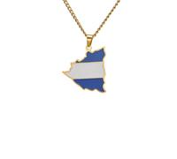 Générique For European and American countries Stainless Steel Map Pendant Necklaces Simplicity Jewelry Gold Color Items for Women Man Party Gifts Earrings Sets Jewelry (Model 25)