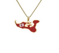 Générique For European and American countries Stainless Steel Map Pendant Necklaces Simplicity Jewelry Gold Color Items for Women Man Party Gifts Earrings Sets Jewelry (Model 37)