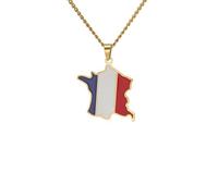 Générique For European and American countries Stainless Steel Map Pendant Necklaces Simplicity Jewelry Gold Color Items for Women Man Party Gifts Earrings Sets Jewelry (Model 23)