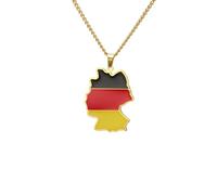 Générique For European and American countries Stainless Steel Map Pendant Necklaces Simplicity Jewelry Gold Color Items for Women Man Party Gifts Earrings Sets Jewelry (Model 105)