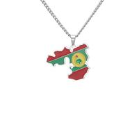 Générique For European and American countries Stainless Steel Map Pendant Necklaces Simplicity Jewelry Gold Color Items for Women Man Party Gifts Earrings Sets Jewelry (Model 120)