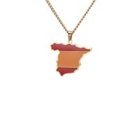 Générique For European and American countries Stainless Steel Map Pendant Necklaces Simplicity Jewelry Gold Color Items for Women Man Party Gifts Earrings Sets Jewelry (Model 73)