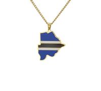 Générique For European and American countries Stainless Steel Map Pendant Necklaces Simplicity Jewelry Gold Color Items for Women Man Party Gifts Earrings Sets Jewelry (Model 41)