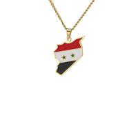Générique For European and American countries Stainless Steel Map Pendant Necklaces Simplicity Jewelry Gold Color Items for Women Man Party Gifts Earrings Sets Jewelry (Model 13)