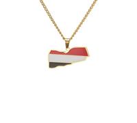 Générique For European and American countries Stainless Steel Map Pendant Necklaces Simplicity Jewelry Gold Color Items for Women Man Party Gifts Earrings Sets Jewelry (Model 71)