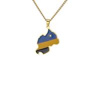 Générique For European and American countries Stainless Steel Map Pendant Necklaces Simplicity Jewelry Gold Color Items for Women Man Party Gifts Earrings Sets Jewelry (Model 3)
