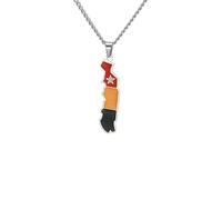 Générique For European and American countries Stainless Steel Map Pendant Necklaces Simplicity Jewelry Gold Color Items for Women Man Party Gifts Earrings Sets Jewelry (Model 54)