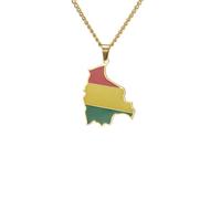 Générique For European and American countries Stainless Steel Map Pendant Necklaces Simplicity Jewelry Gold Color Items for Women Man Party Gifts Earrings Sets Jewelry (Model 85)