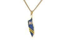 Générique For European and American countries Stainless Steel Map Pendant Necklaces Simplicity Jewelry Gold Color Items for Women Man Party Gifts Earrings Sets Jewelry (Model 17)