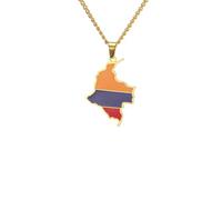 Générique For European and American countries Stainless Steel Map Pendant Necklaces Simplicity Jewelry Gold Color Items for Women Man Party Gifts Earrings Sets Jewelry (Model 95)