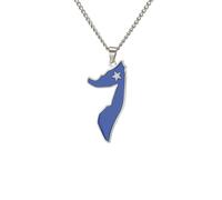 Générique For European and American countries Stainless Steel Map Pendant Necklaces Simplicity Jewelry Gold Color Items for Women Man Party Gifts Earrings Sets Jewelry (Model 30)