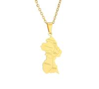 Générique For Guyana Map Flag Pendant Necklaces for Fashion Stainless Steel Personalized Motherland Continent Outline for Men and Women Jewelry Patriotic (Model 5)