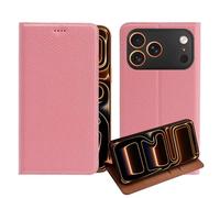 Générique for iPhone 16e Case Real Genuine Leather Oil Wax Top Grain Pebbled Leather Pattern Case Business Magnetic Flip Cover with Card Slots Full Body Screen Camera Protective Cover