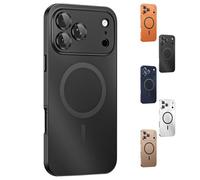 Générique for iPhone 17 Pro Max Metal Case, Magnetic Snap-on Aluminum Bumper Alloy Frame Case with Buckle, for 16/15/14 Series, [Compatible with Magsafe] (Black,for iPhone14Plus)