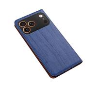 Générique for iPhone Business Genuine Leather Frosted Transparent Flip Wallet Card Holder Magnetic Double-Layer with Bracket Protective Case Non-Slip and Scratch-Resistant Unisex(Blue,iPhone 17 Air)