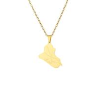 Générique For Iraq Stainless Steel Map Pendant Necklaces Map Jewelry Gold Color Items for Bridal Women Man Party Gifts Earrings Sets Round Ball Jewelry (Model 7)
