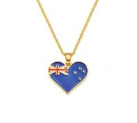 Générique For Jamaica Heart Stainless Steel Map Pendant Necklaces Map Jewelry Gold Color Items for Bridal Women Man Party Gifts Earrings Sets Round Ball Jewelry (Model 3)