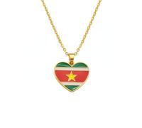Générique For Jamaica Heart Stainless Steel Map Pendant Necklaces Map Jewelry Gold Color Items for Bridal Women Man Party Gifts Earrings Sets Round Ball Jewelry (Model 1)