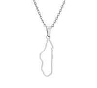 Générique For Madagascar Stainless Steel Map Pendant Necklaces Map Jewelry Gold Color Items for Bridal Women Man Party Gifts Earrings Sets Round Ball Jewelry (Model 16)