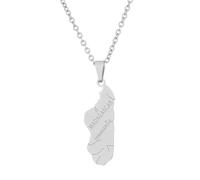 Générique For Madagascar Stainless Steel Map Pendant Necklaces Map Jewelry Gold Color Items for Bridal Women Man Party Gifts Earrings Sets Round Ball Jewelry (Model 4)