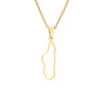 Générique For Madagascar Stainless Steel Map Pendant Necklaces Map Jewelry Gold Color Items for Bridal Women Man Party Gifts Earrings Sets Round Ball Jewelry (Model 15)