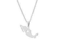 Générique For Mexico Stainless Steel Map Pendant Necklaces Map Jewelry Gold Color Items for Bridal Women Man Party Gifts Earrings Sets Round Ball Jewelry (Model 6)