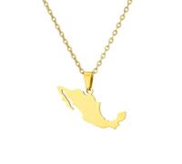 Générique For Mexico Stainless Steel Map Pendant Necklaces Map Jewelry Gold Color Items for Bridal Women Man Party Gifts Earrings Sets Round Ball Jewelry (Model 9)