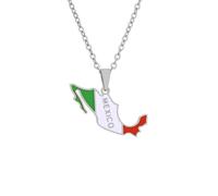 Générique For Mexico Stainless Steel Map Pendant Necklaces Map Jewelry Gold Color Items for Bridal Women Man Party Gifts Earrings Sets Round Ball Jewelry (Model 4)