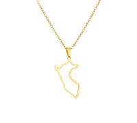 Générique For Peru Stainless Steel Map Pendant Necklaces Map Jewelry Gold Color Items for Bridal Women Man Party Gifts Earrings Sets Round Ball Jewelry (Model 9)
