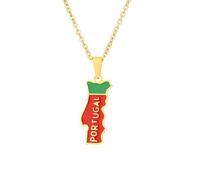 Générique For Portugal Stainless Steel Pendant Necklaces Jewelry Gold Color Items for Bridal Women Man Party Gifts Earrings Sets Round Ball Jewelry (Model 5)