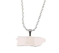 Générique For Puerto Rico Stainless Steel Map Gold Pendant Necklace,Fashionable and Versatile,for Men Women Brides and Grooms,Wedding Parties,Various Festivals (model11)