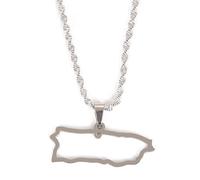 Générique For Puerto Rico Stainless Steel Map Gold Pendant Necklace,Fashionable and Versatile,for Men Women Brides and Grooms,Wedding Parties,Various Festivals (model5)