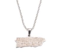 Générique For Puerto Rico Stainless Steel Map Gold Pendant Necklace,Fashionable and Versatile,for Men Women Brides and Grooms,Wedding Parties,Various Festivals (model9)